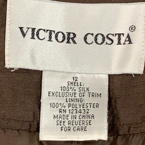 Victor costa brown & green embroidered top size 12 - Picture 4 of 6